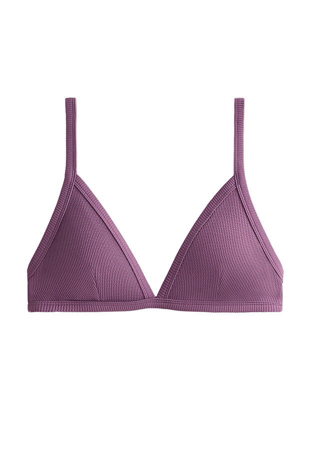 Rib üçgen bikini üstü - 7