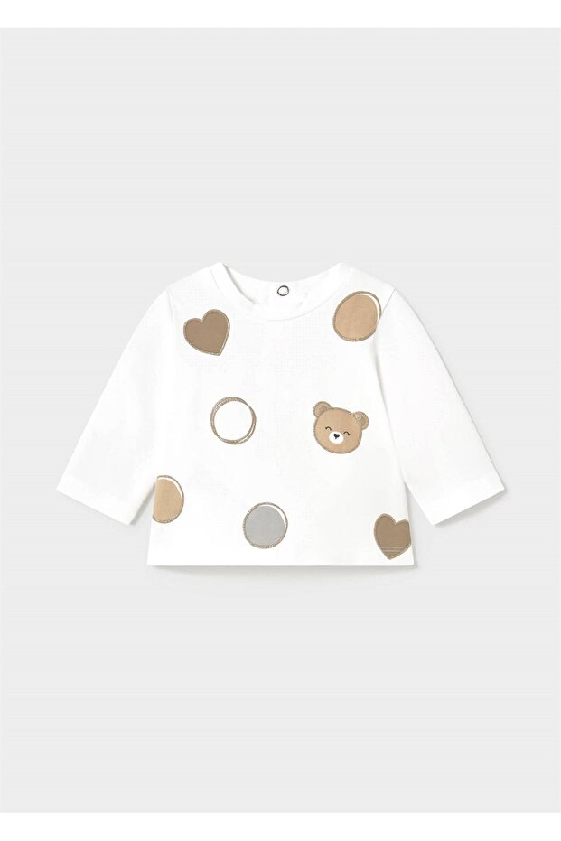 Baby Girl Printed Long Sleeve T-Shirt White 1071