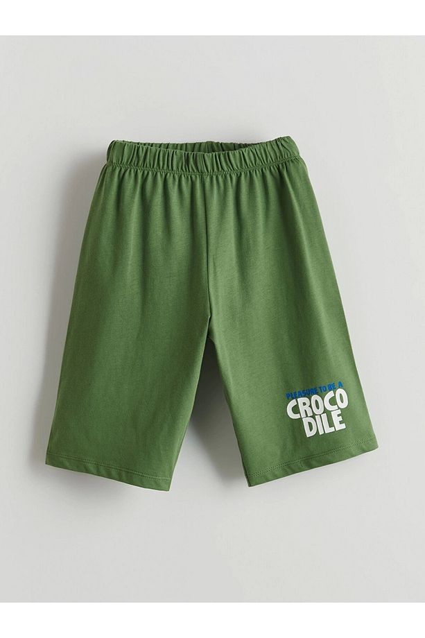 LCW Kids Beyaz Dinozor Baskılı Erkek Çocuk Şortlu Pijama Takımı - 5
