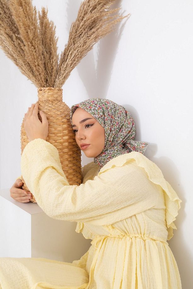 Soft Pamuk Karanfil Desen Eşarp 73030-22 - 3