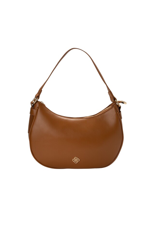 Casual Curved Hobo Bag Brown
