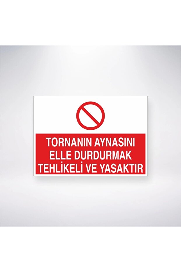 It Is Dangerous and Forbidden to Manually Stop the Mirror of the Lathe Sticker 20X28 cm