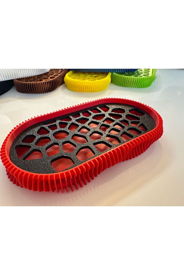 3D Soap Dish, Wave Model, Red / Black - 1