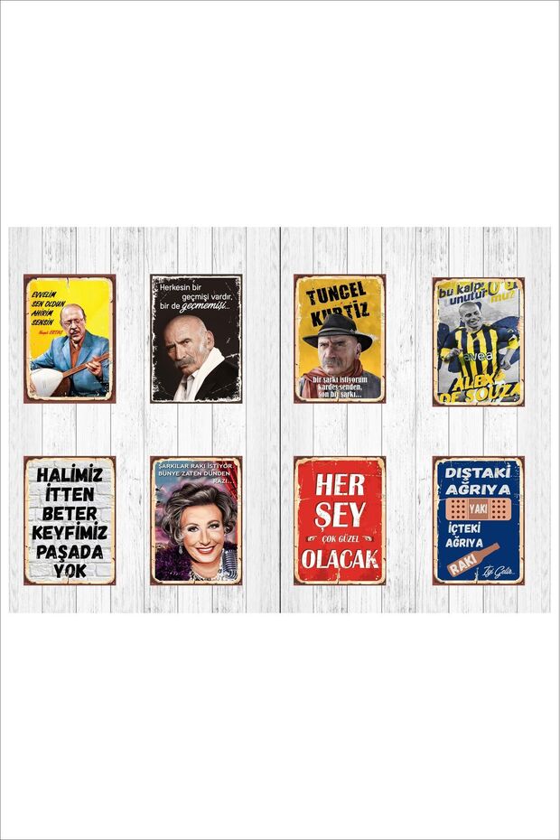 Retro Müslüm Gürses Itirazım Var Anlamlı Duvar Yazıları Sözleri 20x30 Tablo - 7