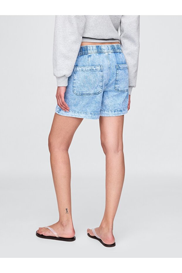 Kadın Mavi Denim Şort - 6