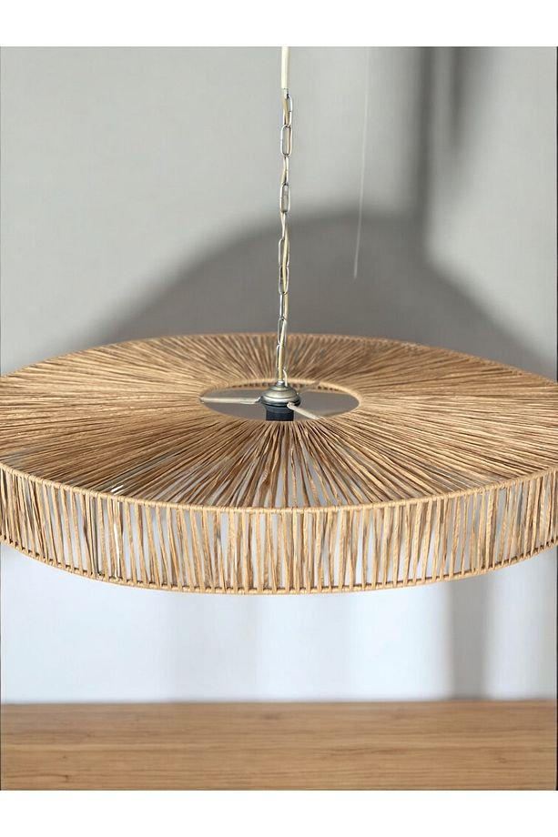Hasır Avize 85x85 Bohem Avize Jüt Avize Oda Mutfak Salon Avize Rustik Avize - 4