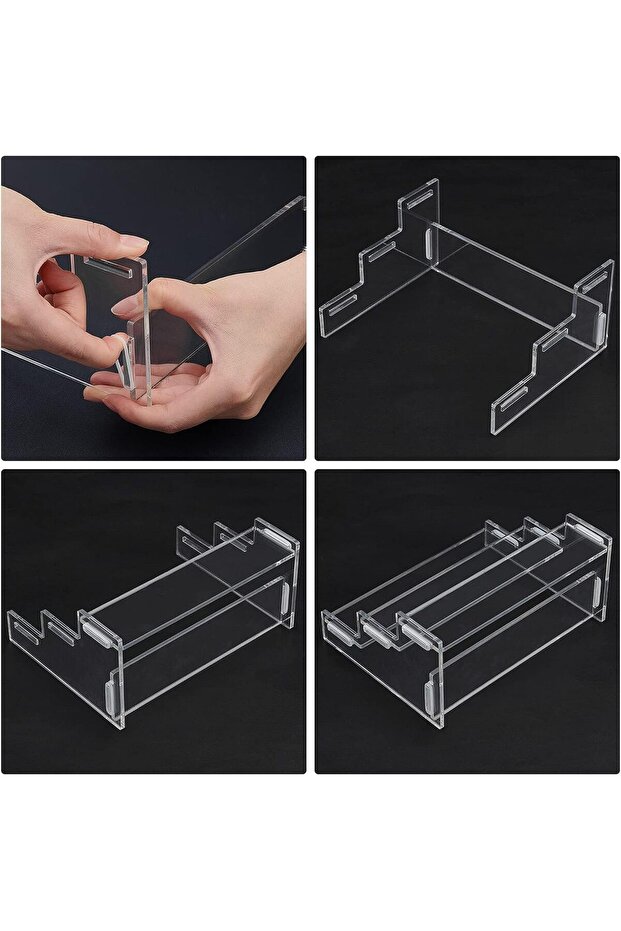 Acrylic Display Risers, Acrylic Display Riser Step Stand, 3 Tiers Clear Display Riser - 4
