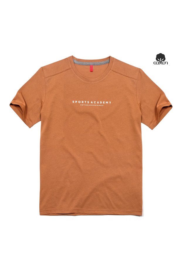 Men's Academy Regular Cut O Neck Combed Cotton T-Shirt Taba