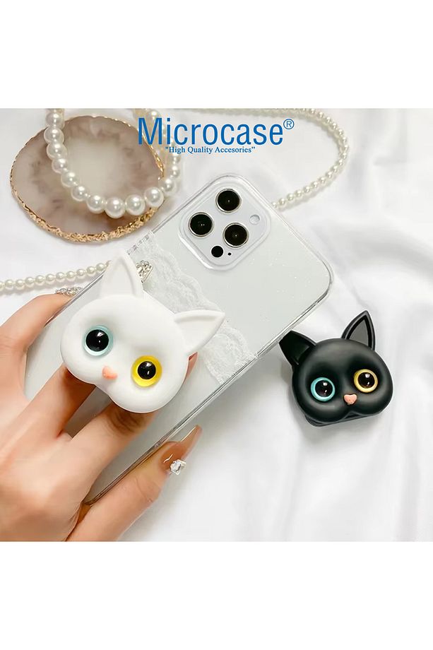 3D Kedi Tasarımlı 3M Yapıştırmalı Cep Telefonu Tutacağı Popsocket - AL5243 - 6