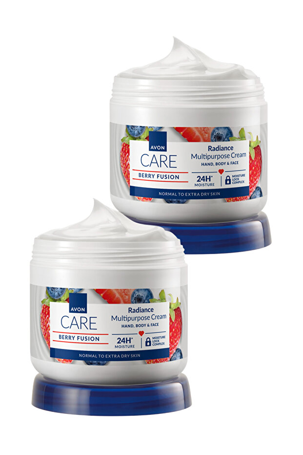 Care Blueberry and Strawberry Extract Hand, Face and Body Cream - 400ml Double Set
