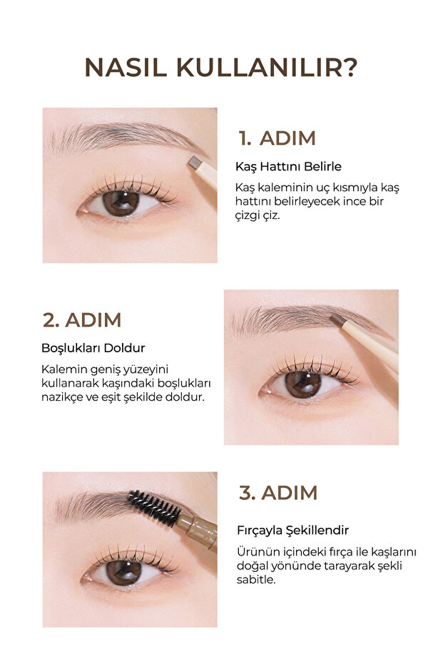 Uzun Süre Kalıcı, Asansörlü Kaş Kalemi Perfect Eyebrow Styler (DARK BROWN) - 4