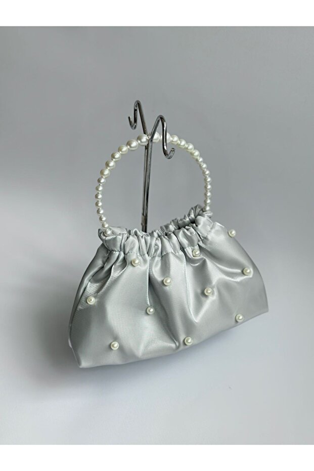Pearl Embroidered Portfolio Evening Dress Handbag