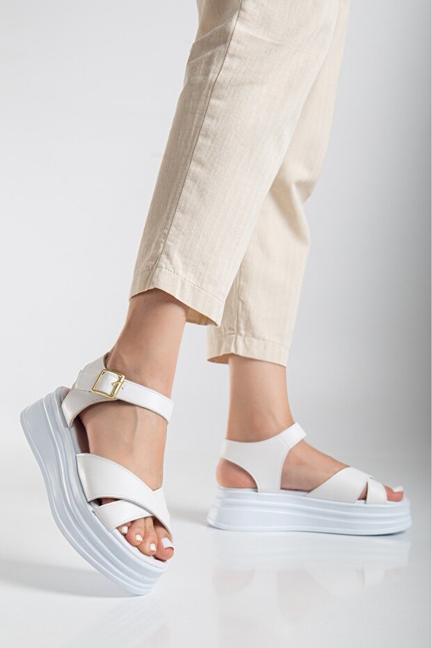 صندل بنعل عريض ونعل مسطح - 6