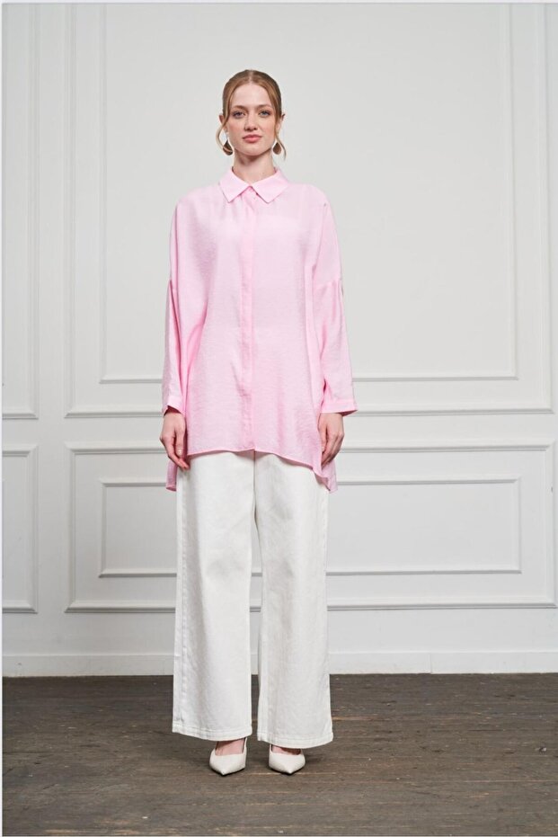 Y3001 Oversize Basic Gömlek - 1