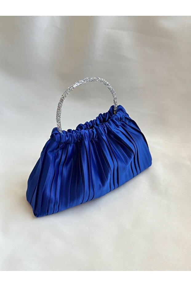 Satin Pleated Portfolio Evening Dress Handbag
