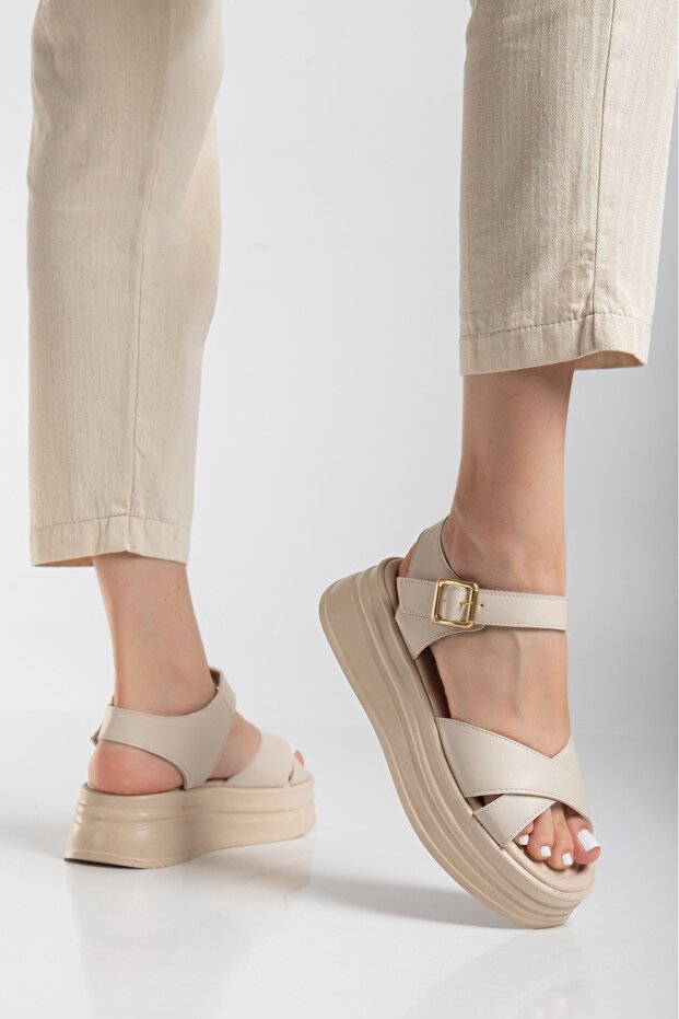 صندل بنعل عريض ونعل مسطح - 3