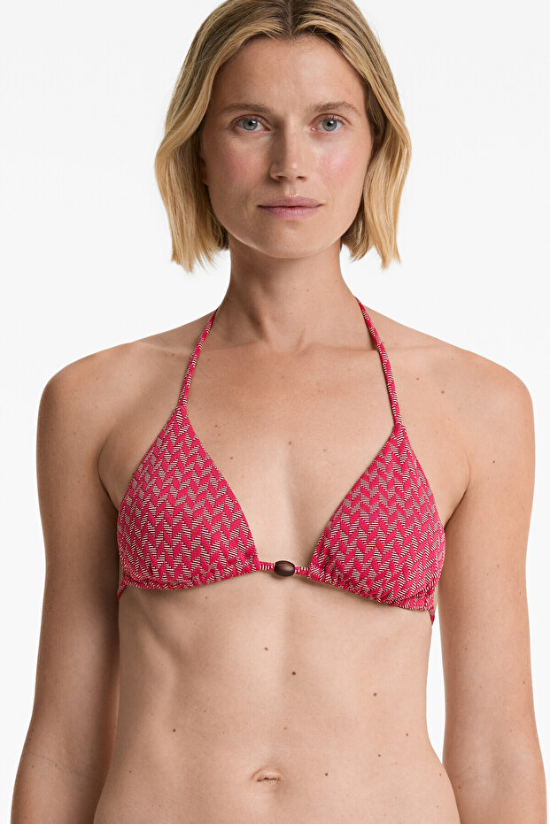 Jakarlı üçgen bikini üstü - 1
