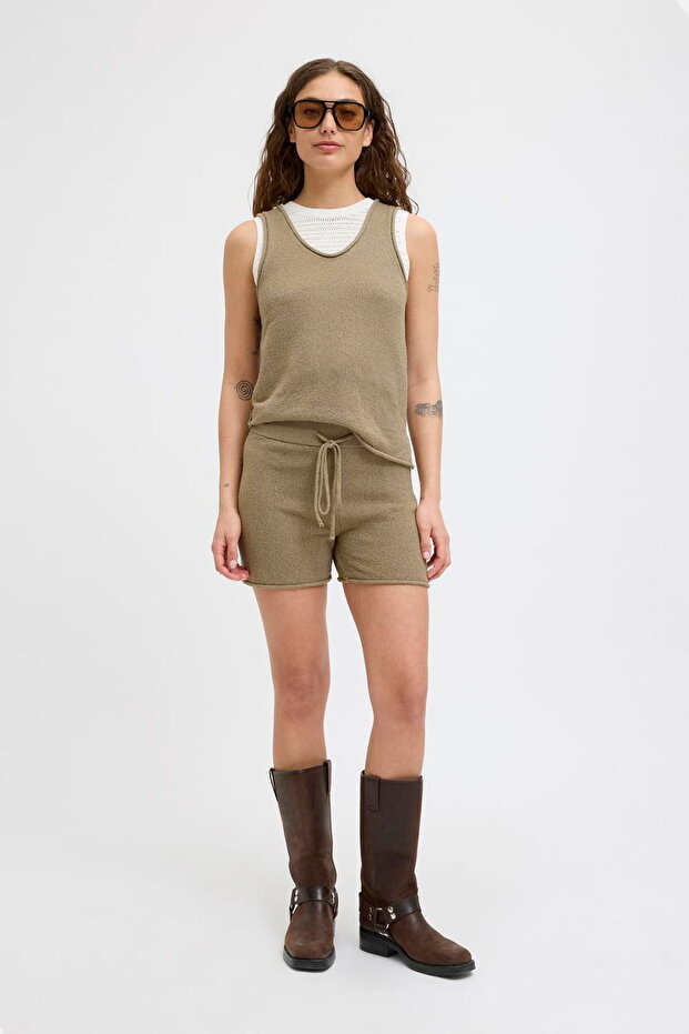 Kadin Kalin Askili Triko Bluz - Amara - 2