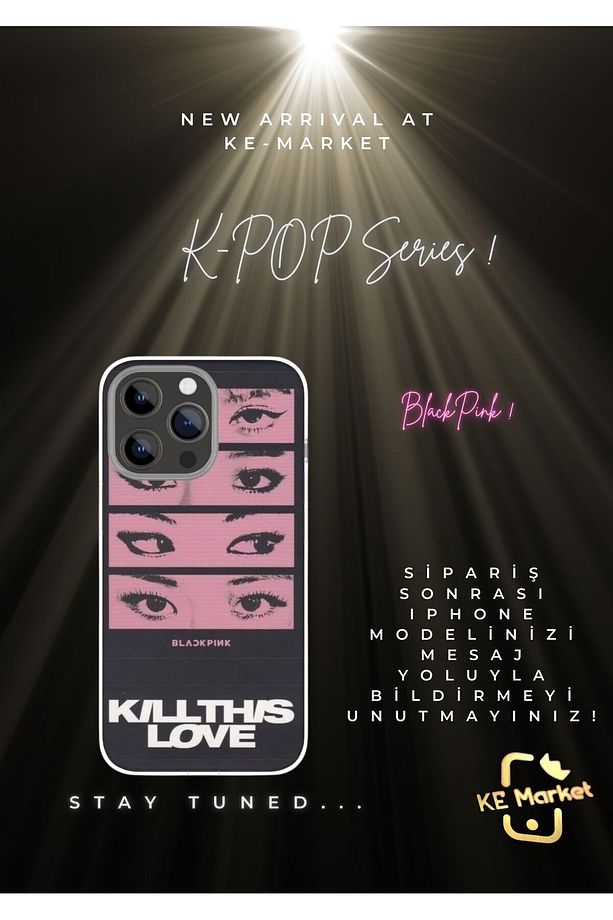 K-POP Series Black Pink Iphone Tüm Modellere Uyumlu Kılıf Iphone 6,7,8,x,11,12,13,14,15,16 Plus - 1