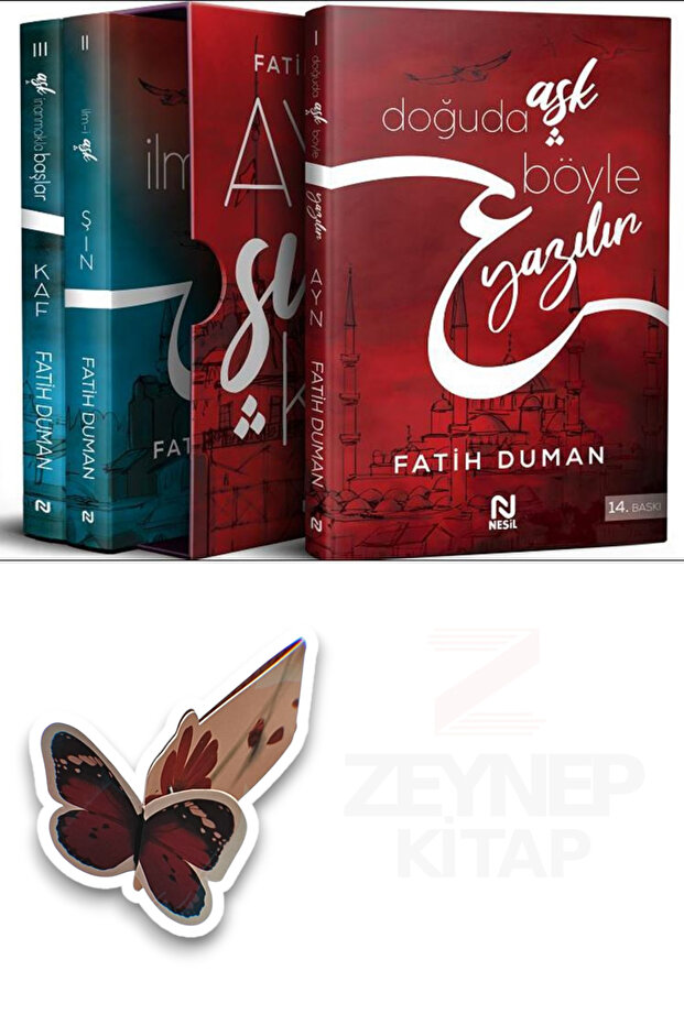 Ayn Şın Kaf Serisi (3 Types of Books) - Fatih Duman (Special Design Moving Butterfly Bookmark Gift)