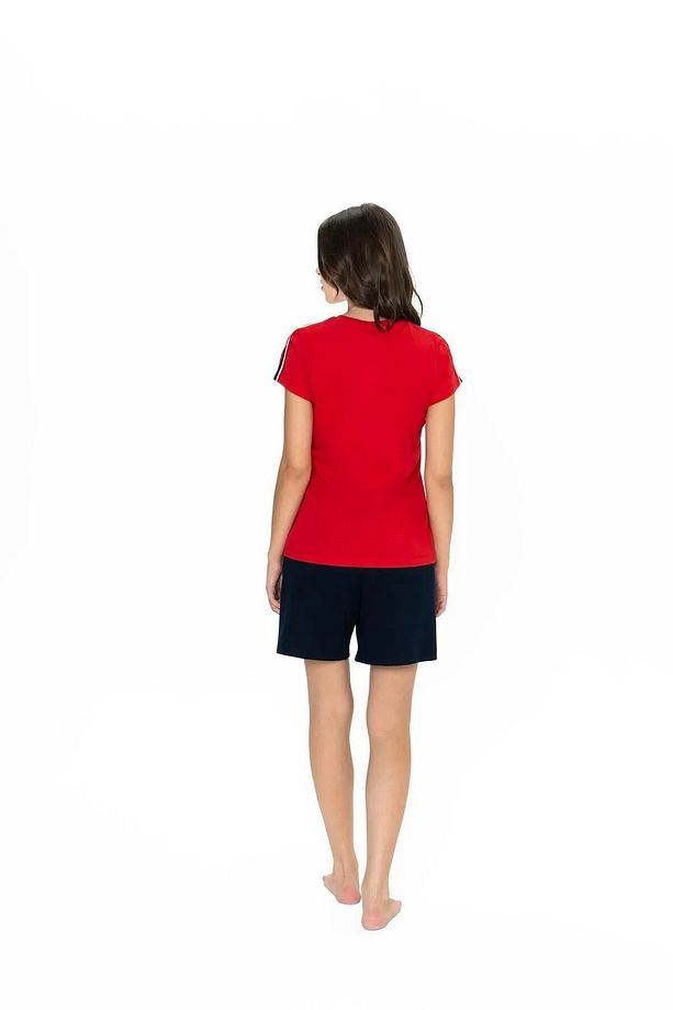 U.S. Polo Assn. Kadın Yuvarlak Yaka Alt Üst Pijama Şort Takım - 4