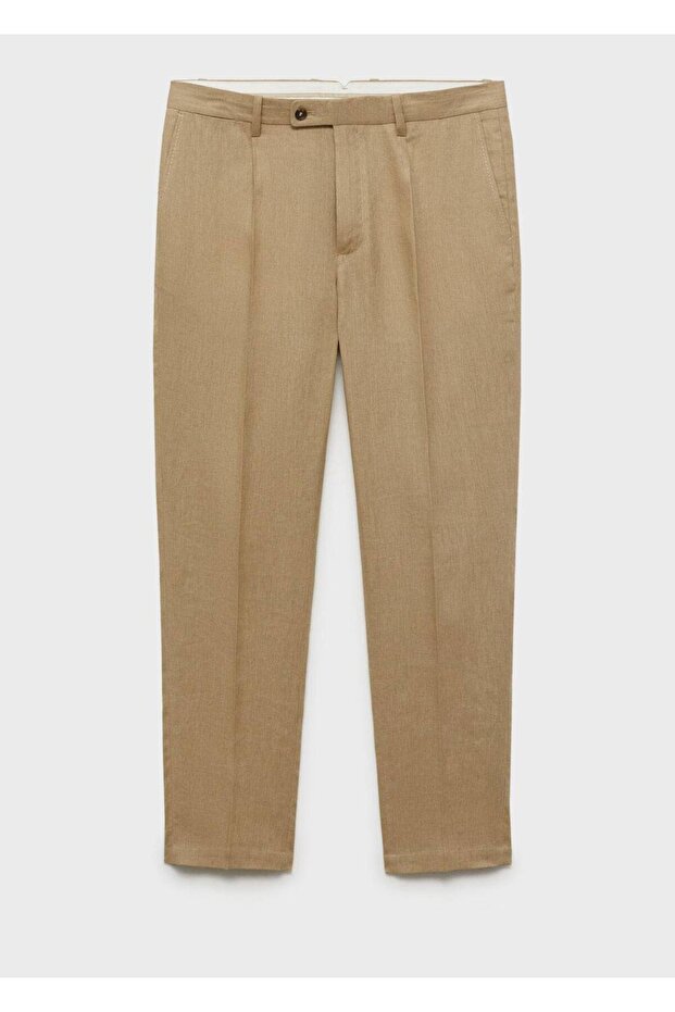 Slim fit %100 keten pantolon - 3
