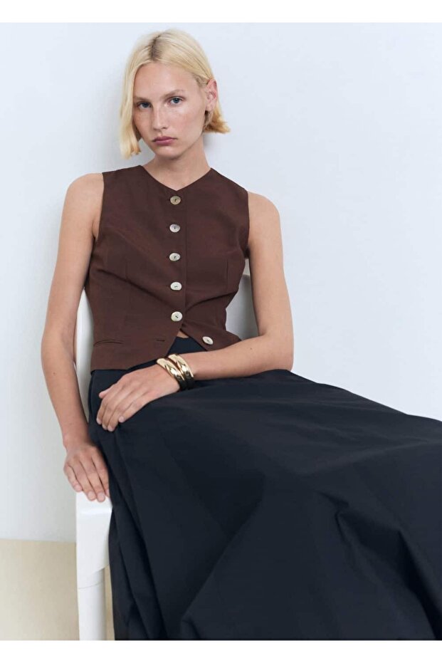 Düğmeli takım yelek - 7