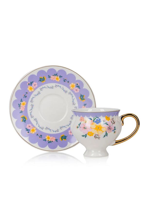LCW HOME Karişik 2 Kişilik Baskılı Porselen Kahve Fincan Takımı 90 ml T T - 4