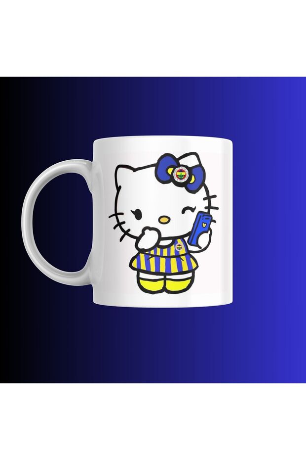 taraftar hello kitty çift taraflı kupa bardak - 2