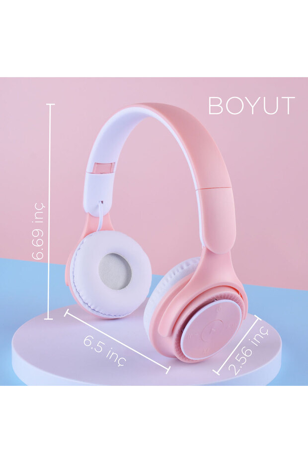 DRNZ M6 Pro Ayarlanabilir ve Katlanabilir Kulak Üstü Bluetooth Kulaklık-Beyaz - 5