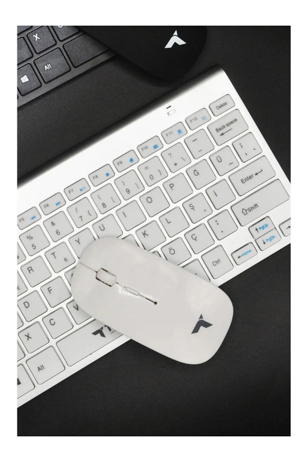 Kablosuz Klavye Mouse Seti Zarif Tasarım Kablosuz Usb Türkçe Q Destekli Tasarım Klavye Mause - 2