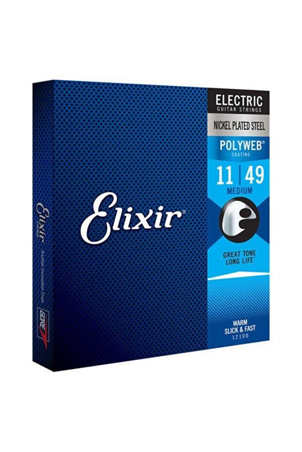 Elixir Polyweb 12100 Medium Electric Guitar Strings 011-049 - 1