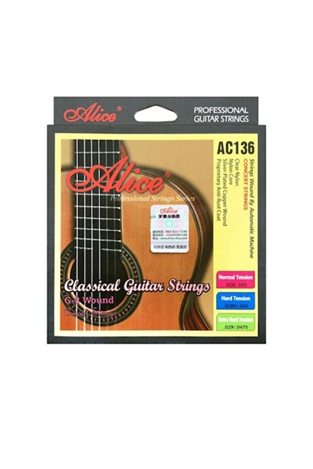 Alice 136 Classical Guitar String Set + 1x Spare G String - 1