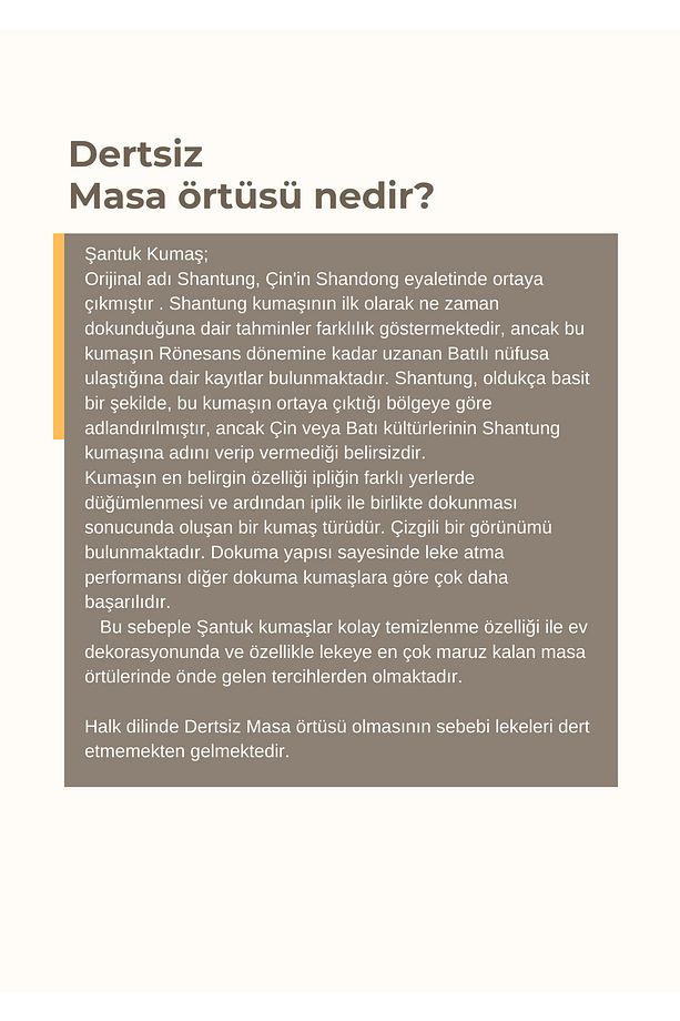 Dertsiz Masa Örtüsü,Şantuk Kumaş,Leke Tutmayan - 6