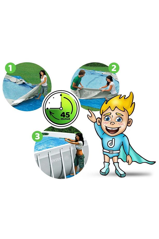 İntex 26788 Büyük Prefabrik Aile Havuzu 400x200x100cm Merdiven+Filtre Set - 4