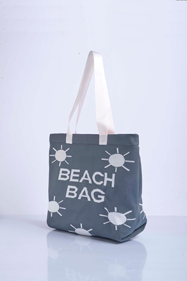 Sun Patterned Knitwear Beach Bag - 2