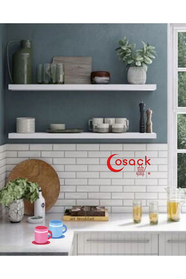 80x15 2 Adet Parlak Mdf Gizli Monte Uçan Raf Şık,Dayanıklı Az Yer Kaplar Çok İş Yapar - 1