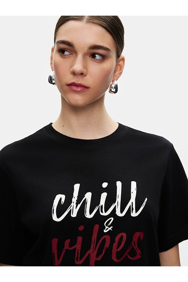 Regular Siyah T-shırt - 4