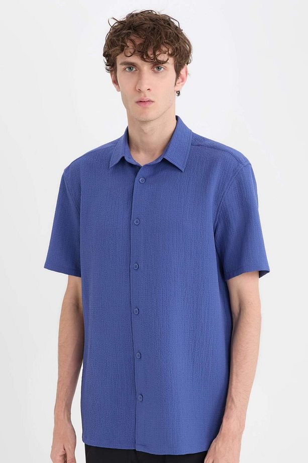 Regular Fit Krinkıl Yazlık Kısa Kollu Gömlek E1223ax25sm - 1