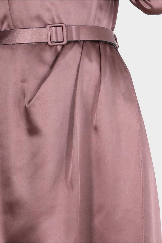 Kemerli Saten Elbise 42527 - 4