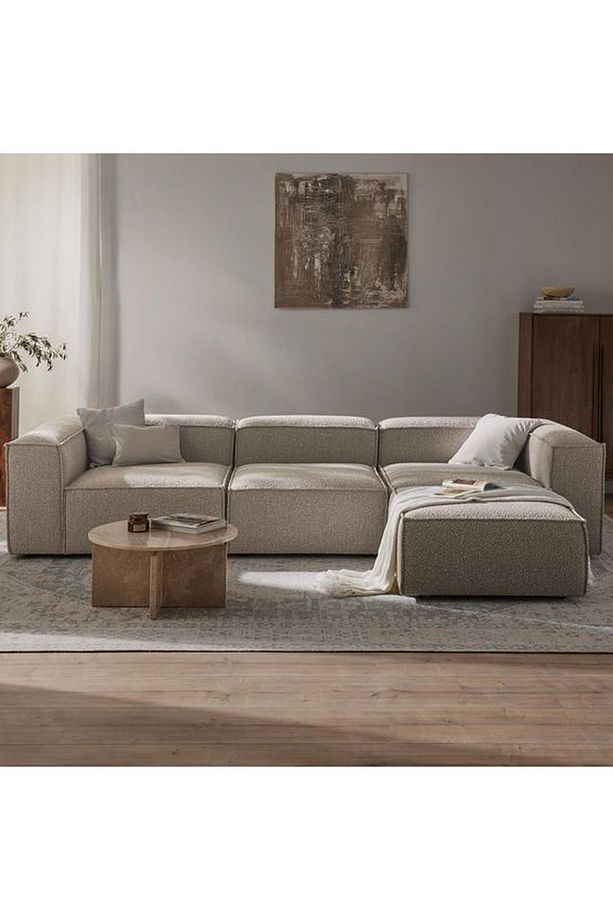 Erduran Mobilya Angelo 4 Modül Modüler Koltuk (3 Modül 1 Puf) Buklet Kumaş - 1