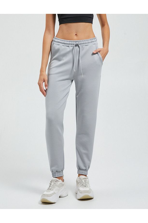 Jogger Spor Eşofman Altı Modal Kumaş Yüksek Bel Cep Detaylı - 3