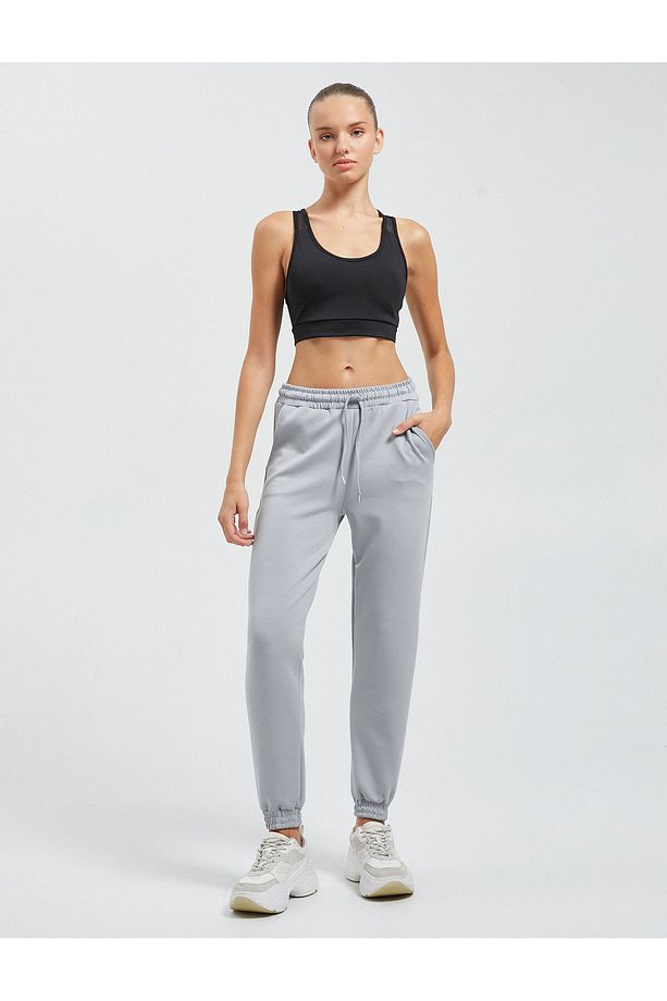 Jogger Spor Eşofman Altı Modal Kumaş Yüksek Bel Cep Detaylı - 2