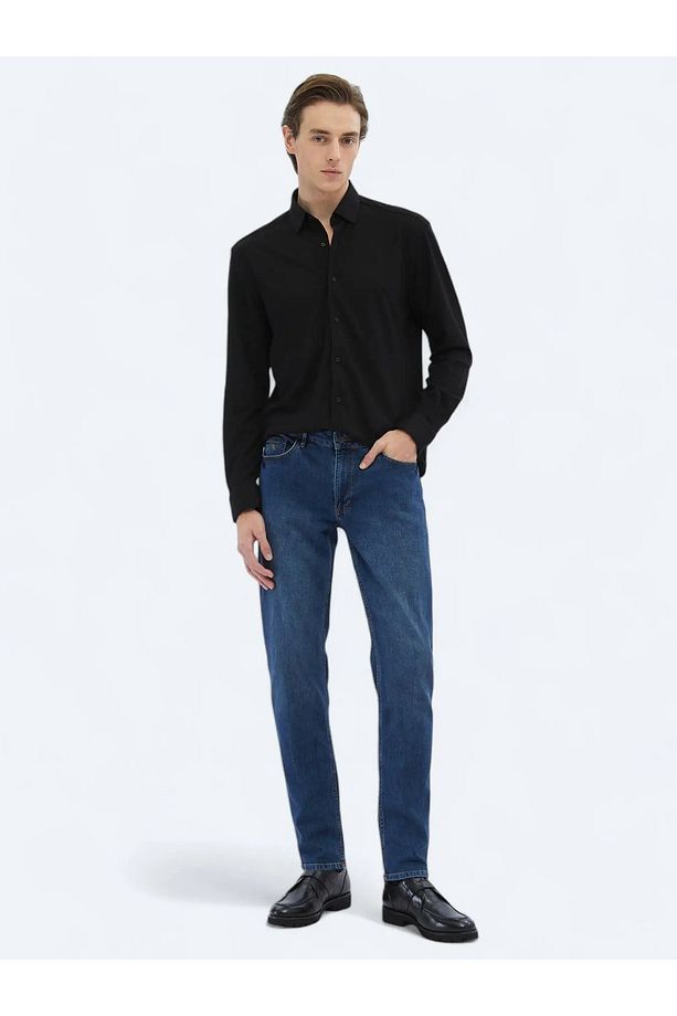 Siyah Regular Fit Casual Pamuk Karışımlı Gömlek - 2