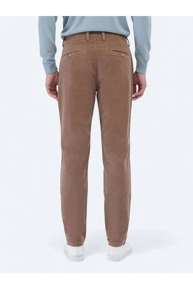 Deve Tüyü Dokuma Regular Fit Kadife Casual Pamuk Karışımlı Pantolon - 4