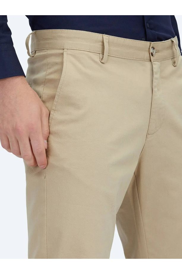 Safran Düz Dokuma Regular Fit Casual Pamuk Karışımlı Pantolon - 3