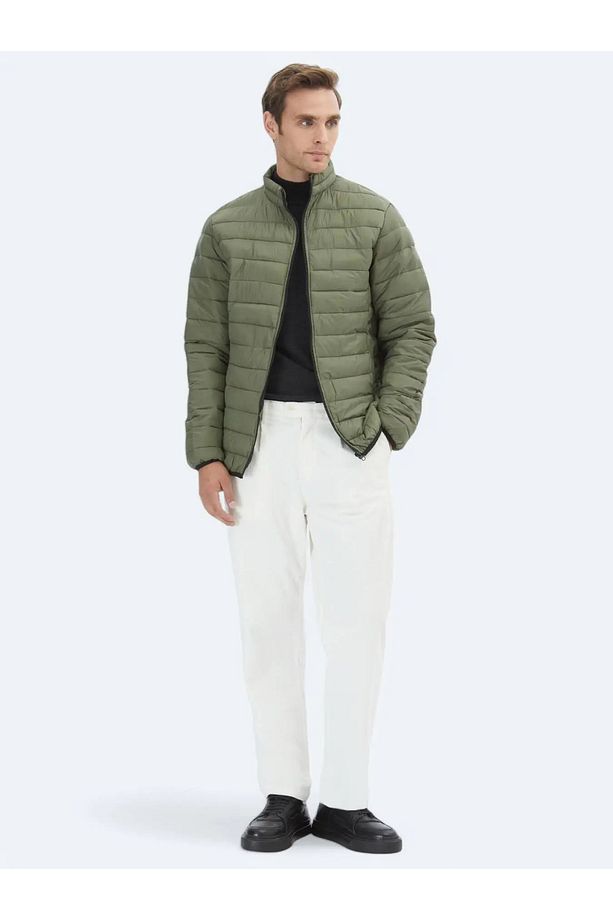 Haki Regular Fit Casual Dokuma Mont - 2