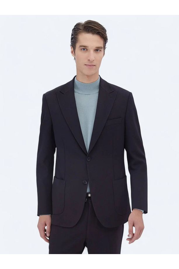 Lacivert Mikro Modern Fit Takım Elbise - 3