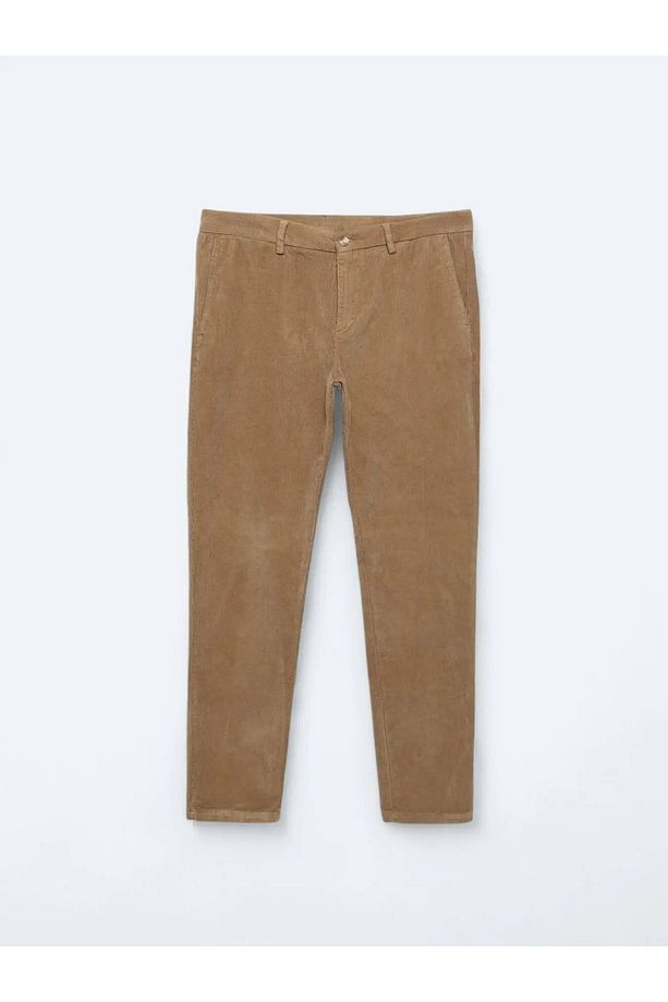 Deve Tüyü Dokuma Regular Fit Kadife Casual Pamuk Karışımlı Pantolon - 5
