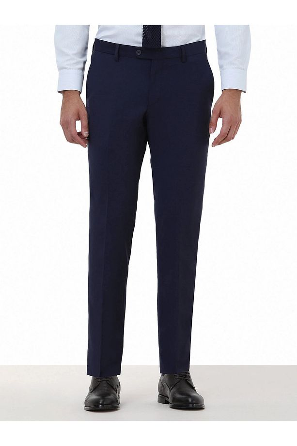 Saks Düz Dokuma Fitted Fit Klasik Yün Karışımlı Pantolon - 1